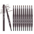 Berinist 12pc Dark Brown Waterproof Eyebrow Pencils — Dual-End with Brush