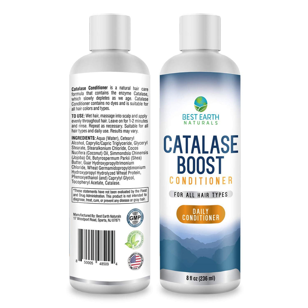 Best Earth Naturals Catalase Formula Starter Set – 60 Capsules + Shampoo & Conditioner (8 oz)
