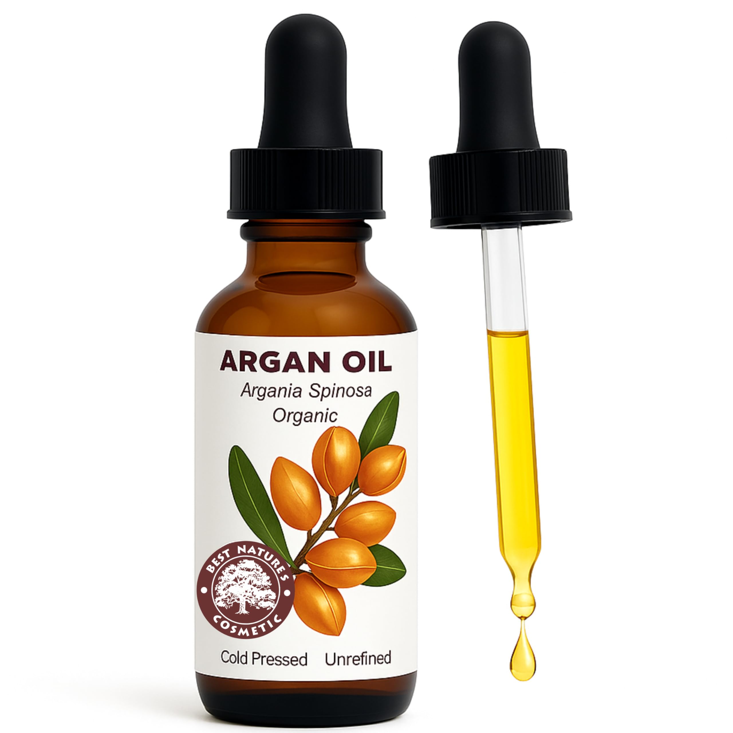 Best Nature's Cosmetics Argan Oil – 100% Pure & Cold-Pressed from Morocco – 2 fl oz