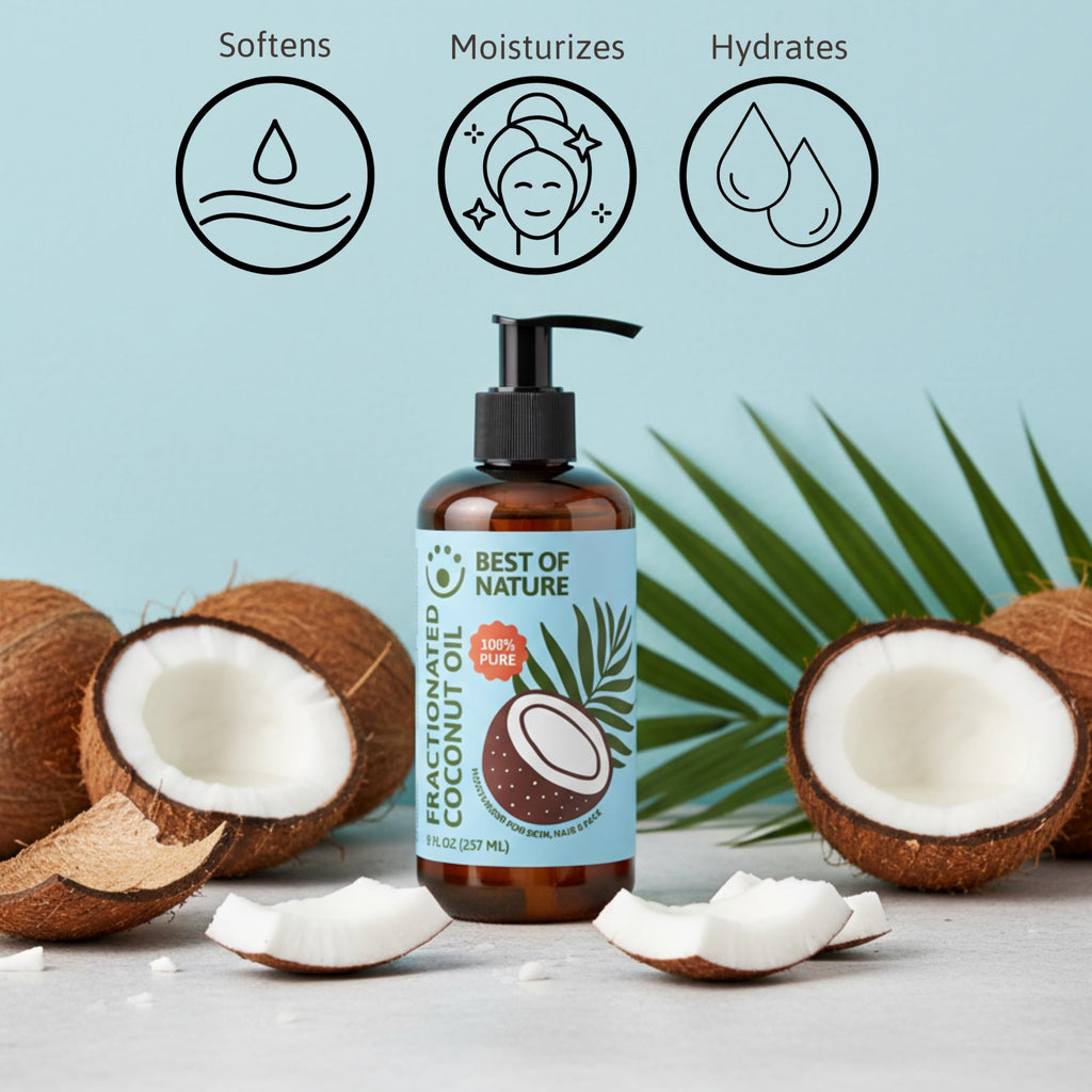 Best of Nature 100% Pure Fractionated Coconut Oil – Unscented Massage & Skincare (64 oz)