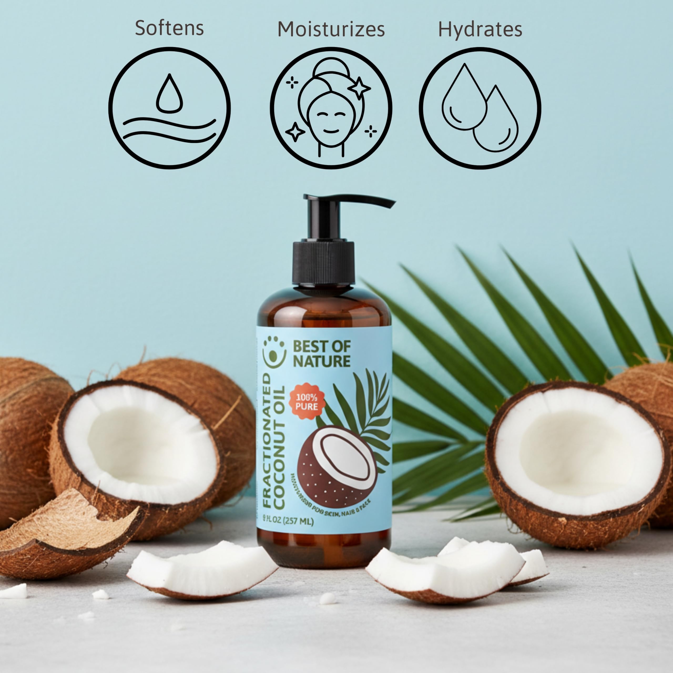 Best of Nature 100% Pure Fractionated Coconut Oil – Unscented Massage & Skincare (64 oz)
