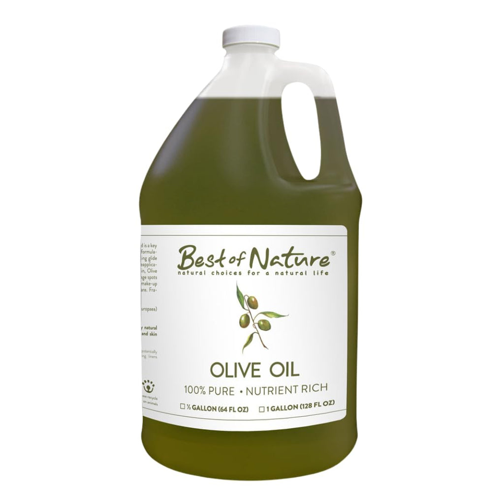 Best of Nature 100% Pure Olive Massage & Body Oil – Cold Pressed, Unscented, 1 Gallon (128 fl oz)