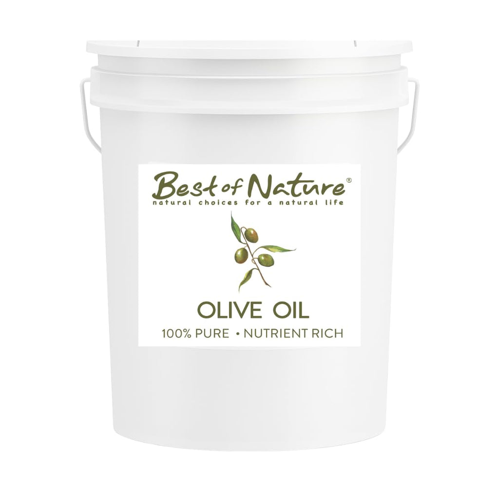 Best of Nature 100% Pure Olive Massage & Body Oil – Cold-Pressed, Unscented, 5 Gallon