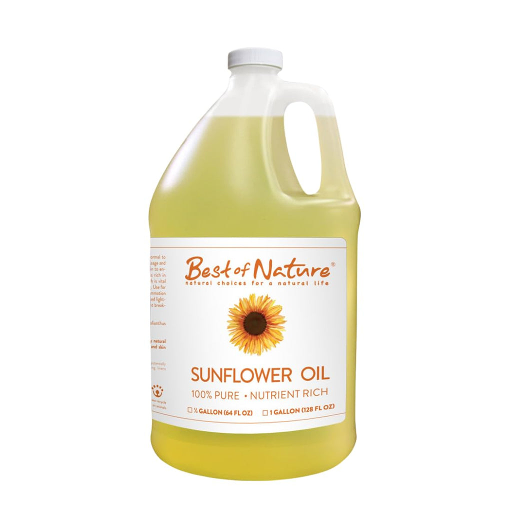 Best of Nature 100% Pure Sunflower Massage Oil – Lightweight Unscented Hydration (64 oz)
