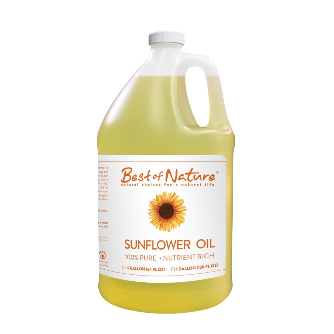 Best of Nature 100% Pure Sunflower Massage Oil – Lightweight Unscented Hydration (64 oz)