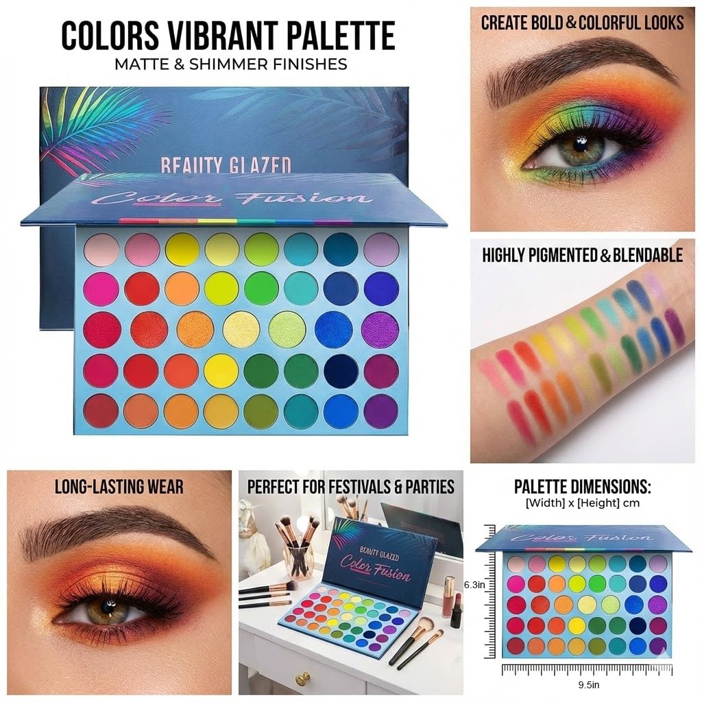 BestLand 39-Color Rainbow Eyeshadow Palette – Matte & Metallic Shades