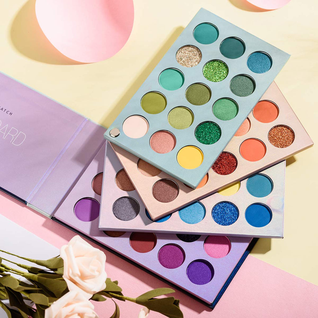 BestLand 60 Colors Eyeshadow Palette | 4-in-1 Color Board, Highly Pigmented Glitter Matte Shimmer
