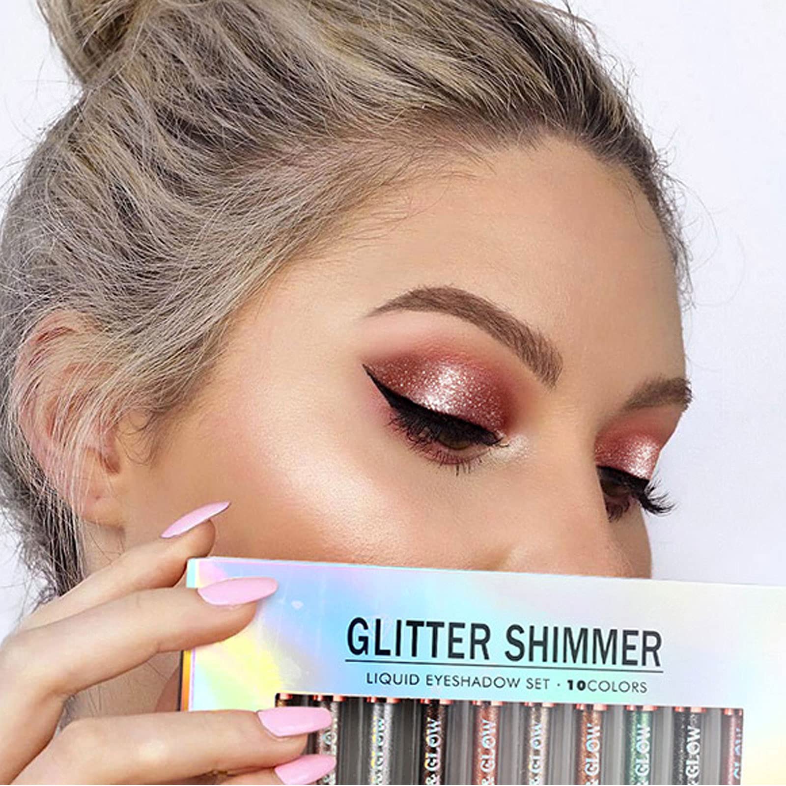BestLand 10 Colors Liquid Glitter Eyeshadow Set – Waterproof Metallic Shimmer for Naked Smoky Looks