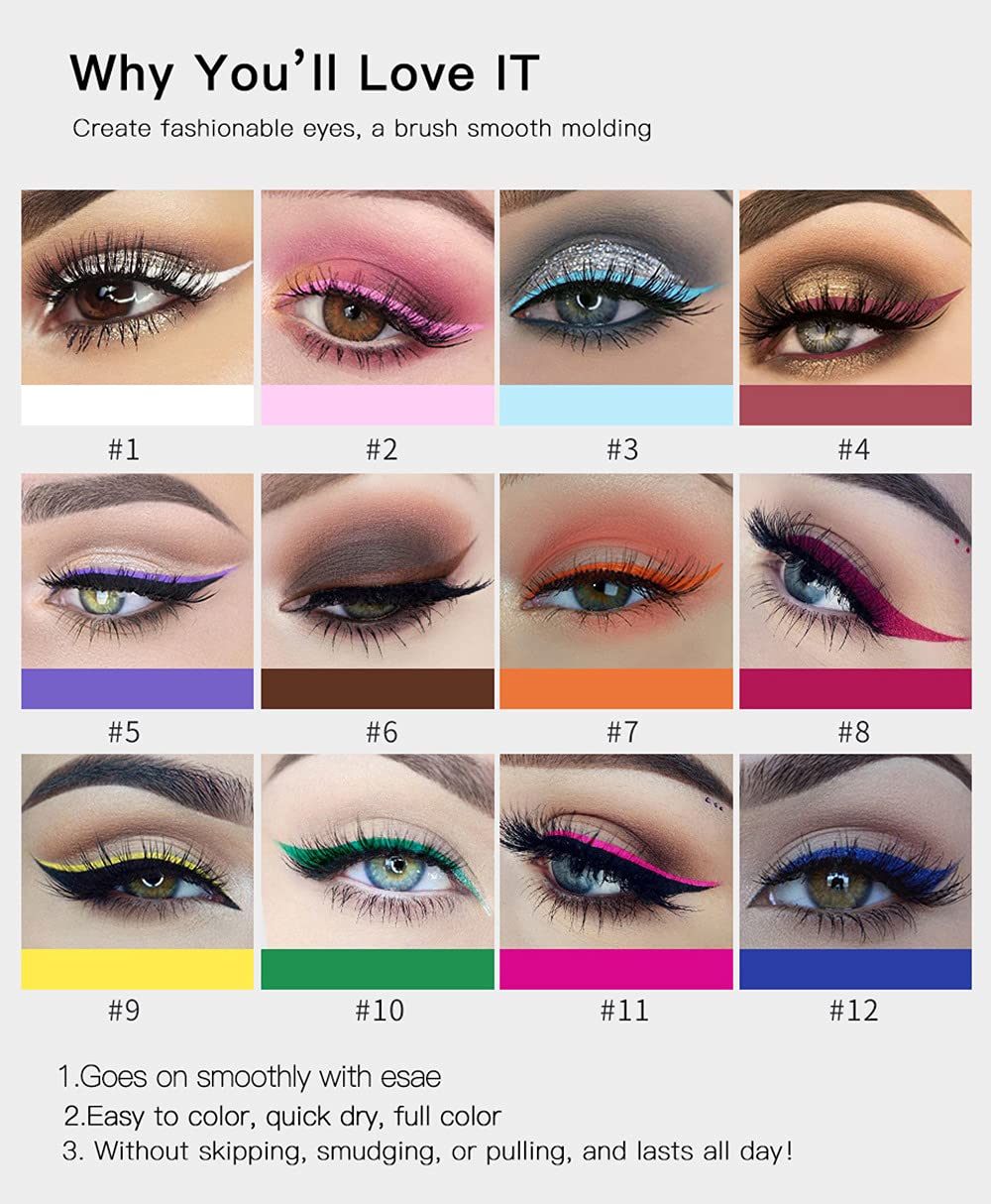 BestLand 12 Colors Matte Liquid Eyeliner Set – Waterproof and Long-Lasting