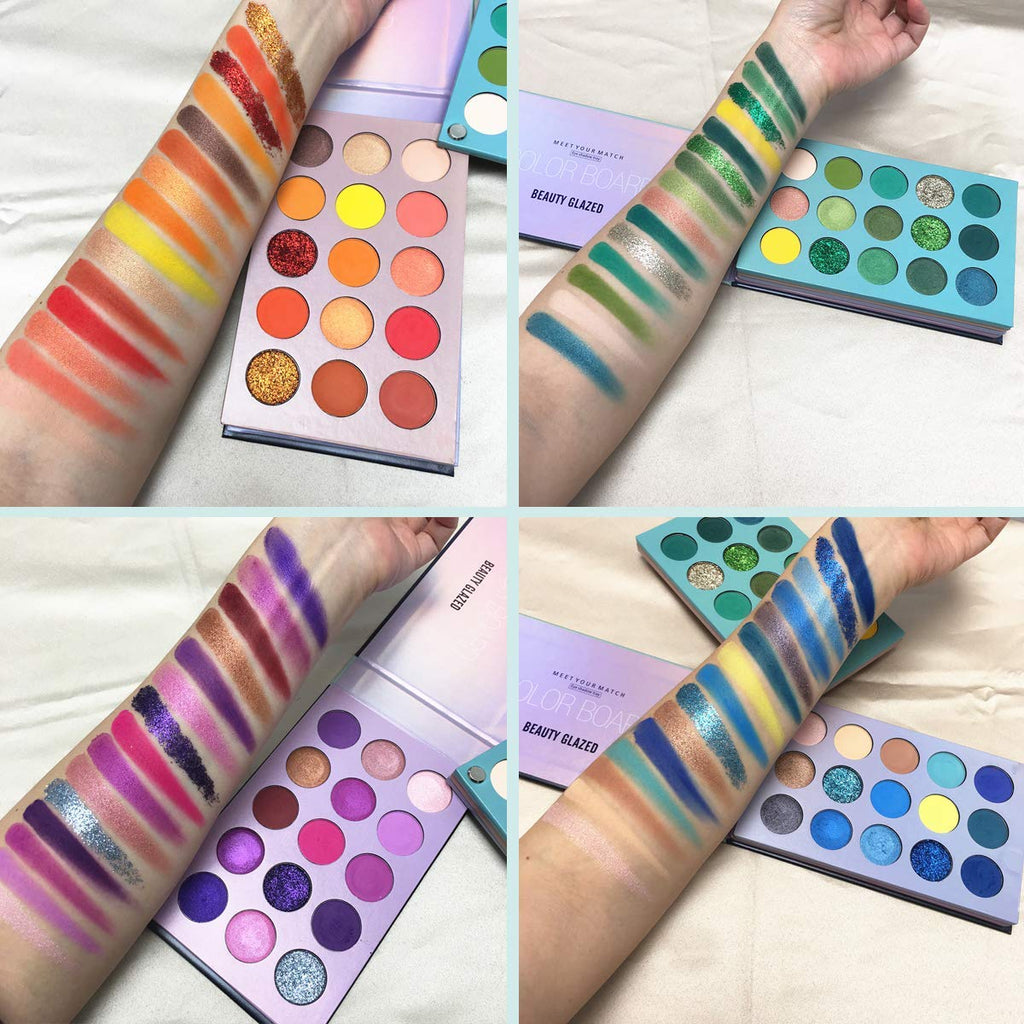 BestLand 60 Colors Eyeshadow Palette | 4-in-1 Color Board, Highly Pigmented Glitter Matte Shimmer