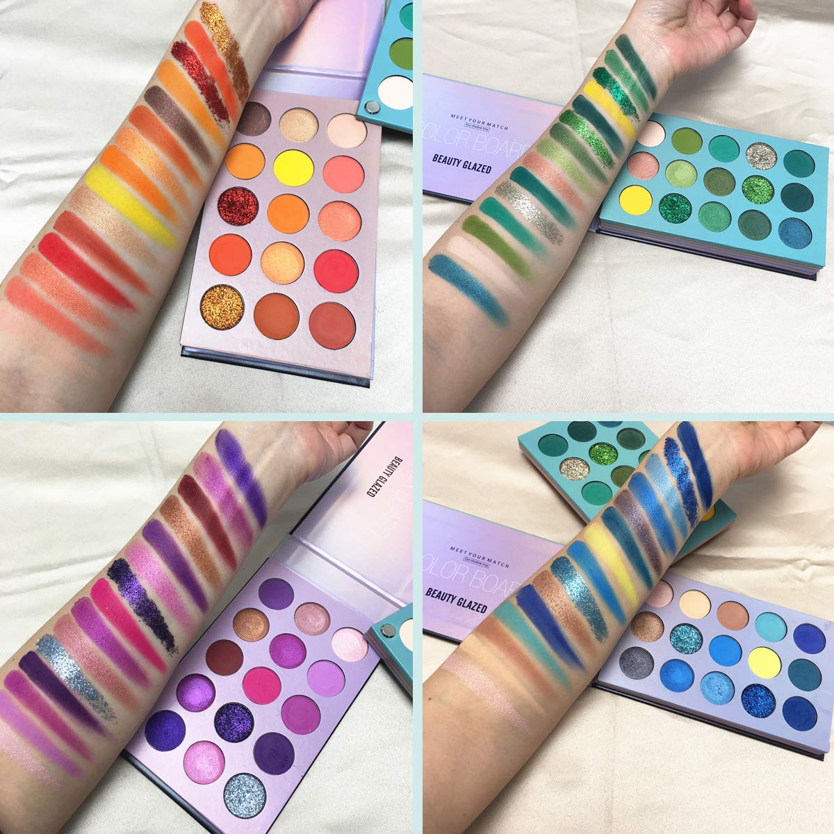 BestLand 60 Colors Eyeshadow Palette | 4-in-1 Color Board, Highly Pigmented Glitter Matte Shimmer