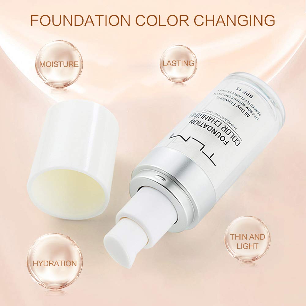 BestLand 2PCS TLM Colour Changing Foundation – Flawless Coverage, Lightweight, SPF15, Hydrating BB Cream Base