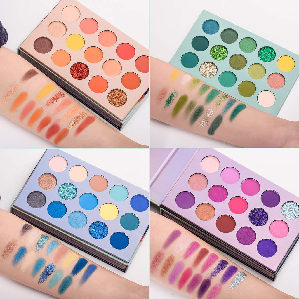BestLand 60 Colors Eyeshadow Palette | 4-in-1 Color Board, Highly Pigmented Glitter Matte Shimmer