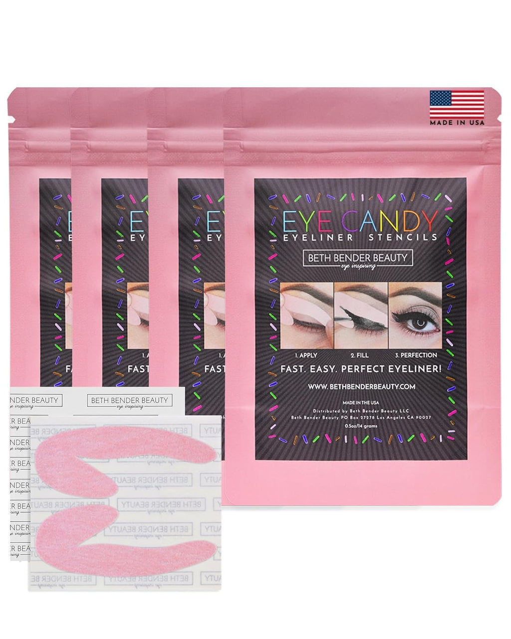 Beth Bender Beauty Eyeliner Stencils – Cat Eye & Winged Liner Tool, Made in USA