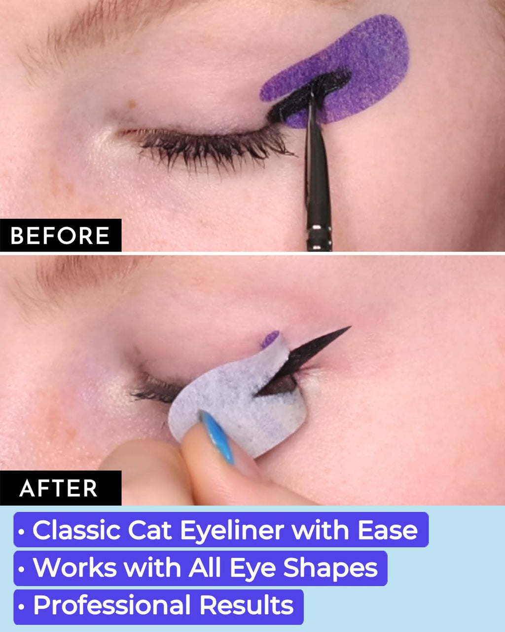 Beth Bender Beauty Pro Go Eyeliner Stencil — Cat Eye Kit, Made in USA, Cruelty-Free & Vegan