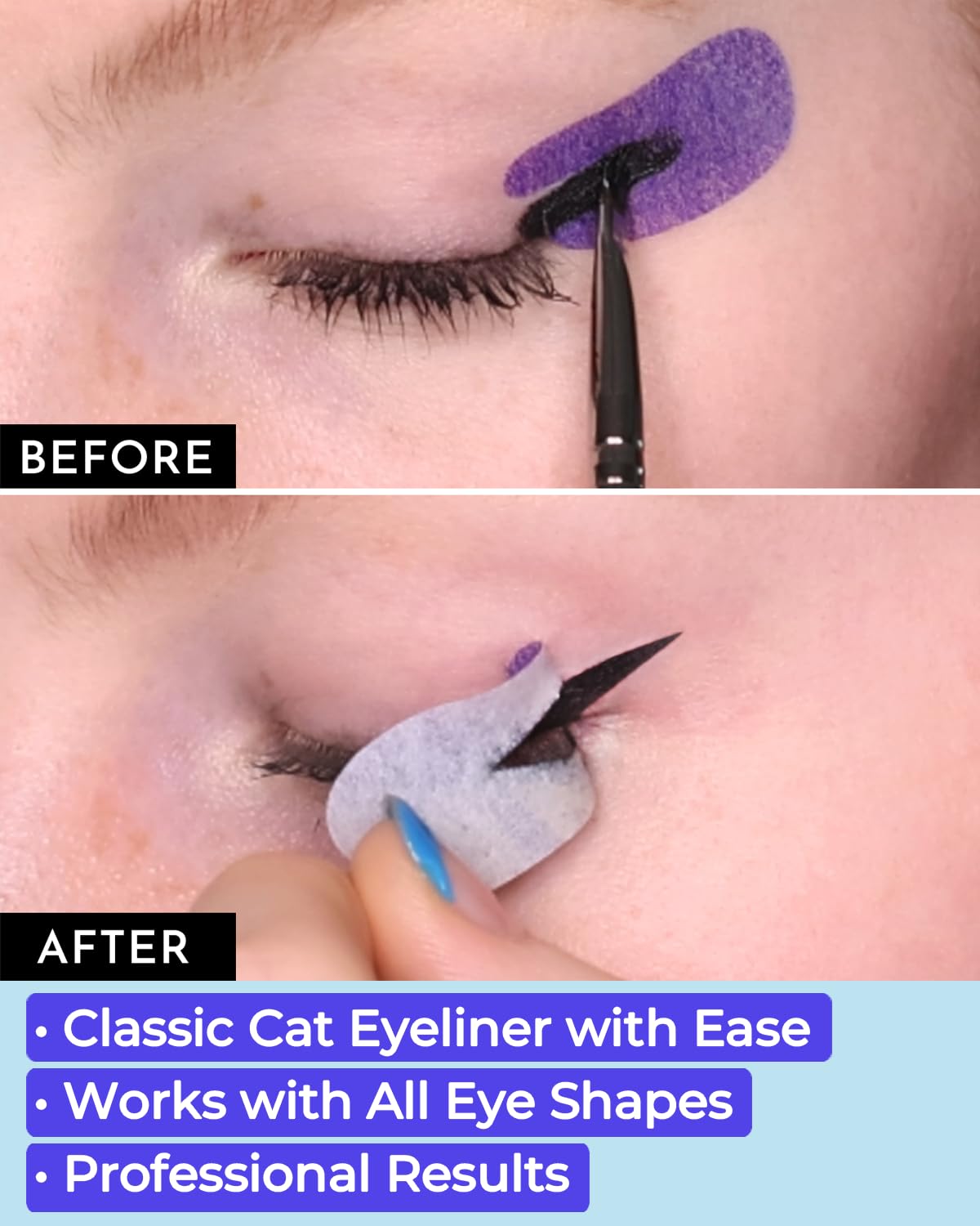 Beth Bender Beauty Pro Go Eyeliner Stencil — Cat Eye Kit, Made in USA, Cruelty-Free & Vegan