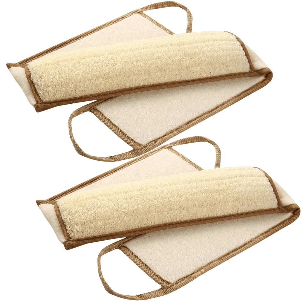 BETLYS Exfoliating Natural Loofah Back Scrubber – 2 Pack for Shower and Bath