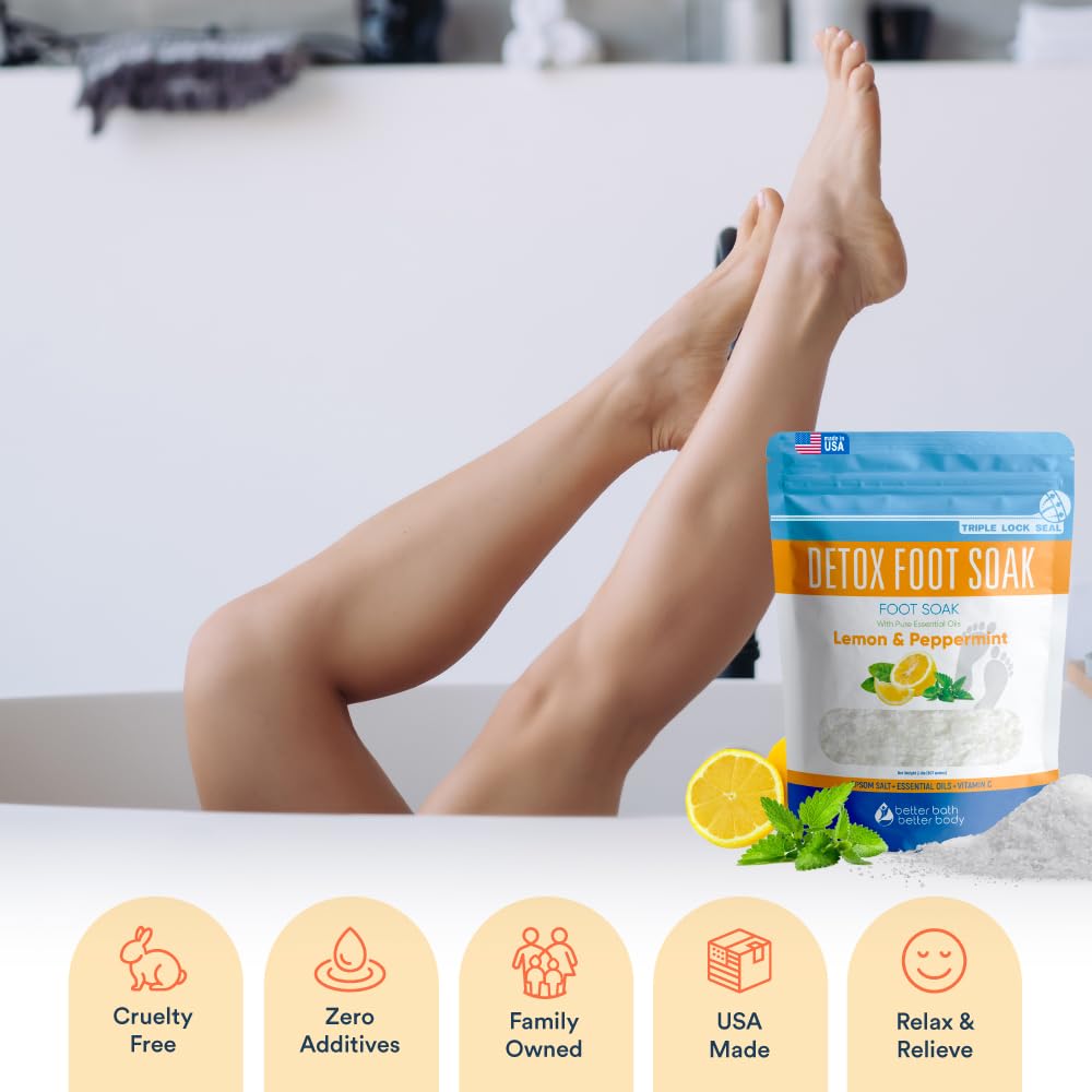 Better Bath Better Body Detox Foot Soak Salts – Lemon, Peppermint & Lavender (32 oz)