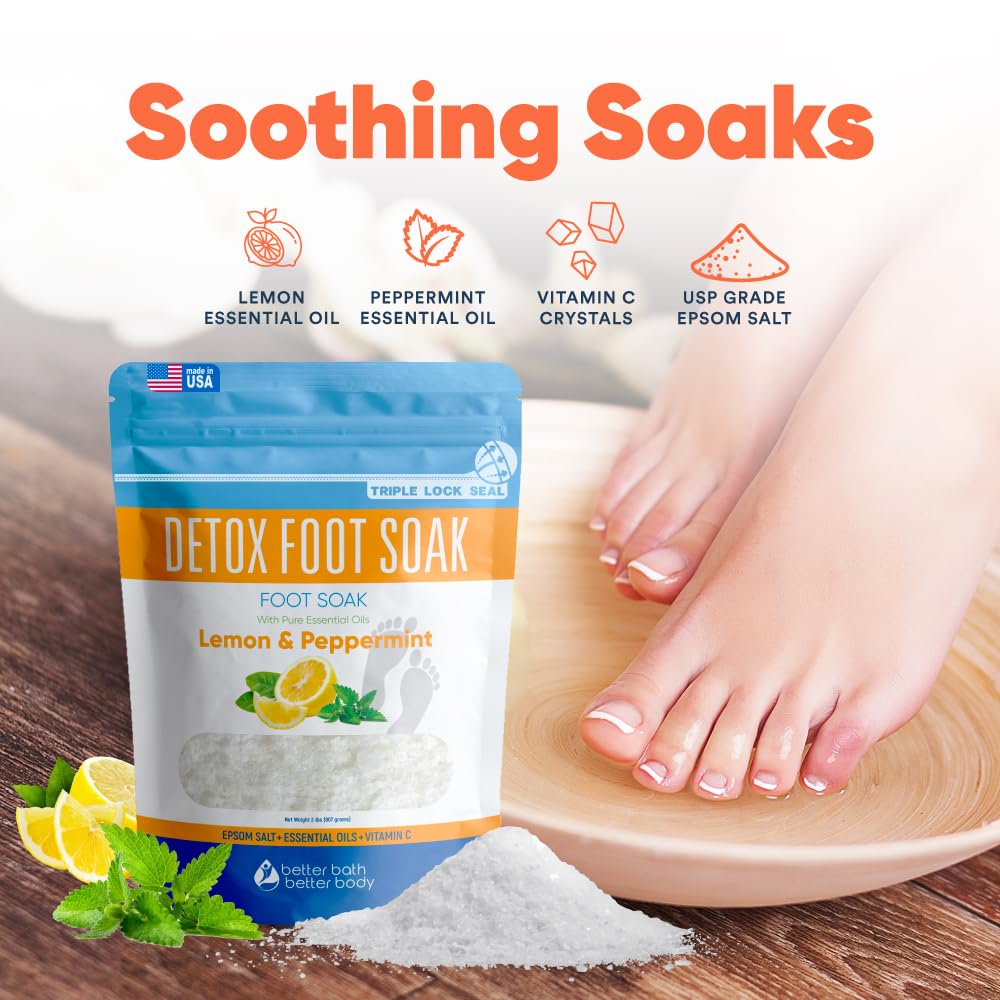 Better Bath Better Body Detox Foot Soak Salts – Lemon, Peppermint & Lavender (32 oz)