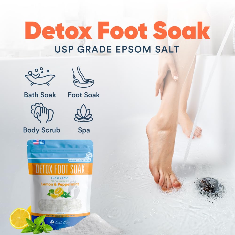 Better Bath Better Body Detox Foot Soak Salts – Lemon, Peppermint & Lavender (32 oz)