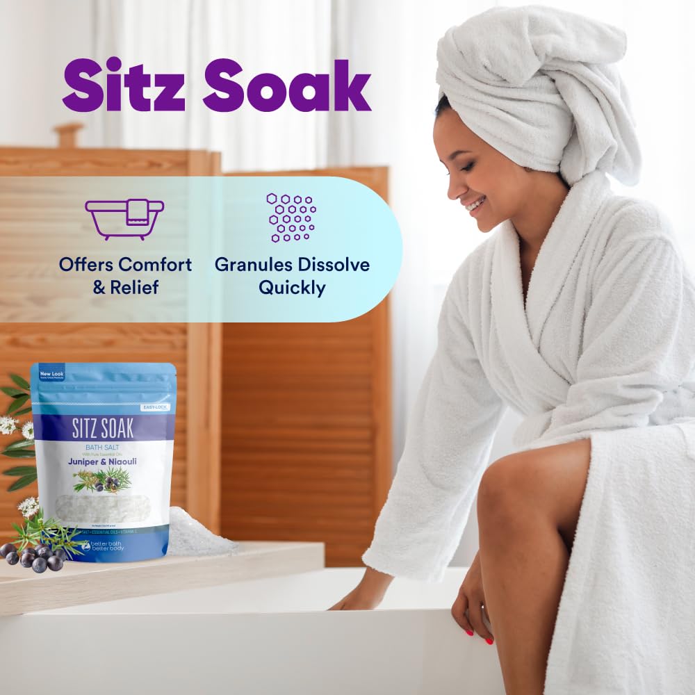 Better Bath Better Body Sitz Bath Soak – 2 Lbs Epsom Salt with Pure Essential Oils | Made in USA