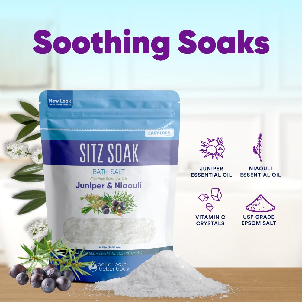 Better Bath Better Body Sitz Bath Soak – 2 Lbs Epsom Salt with Pure Essential Oils | Made in USA