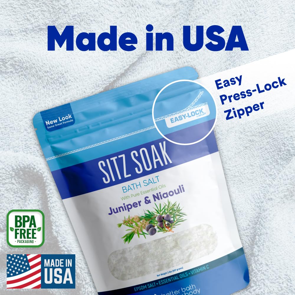 Better Bath Better Body Sitz Bath Soak – 2 Lbs Epsom Salt with Pure Essential Oils | Made in USA