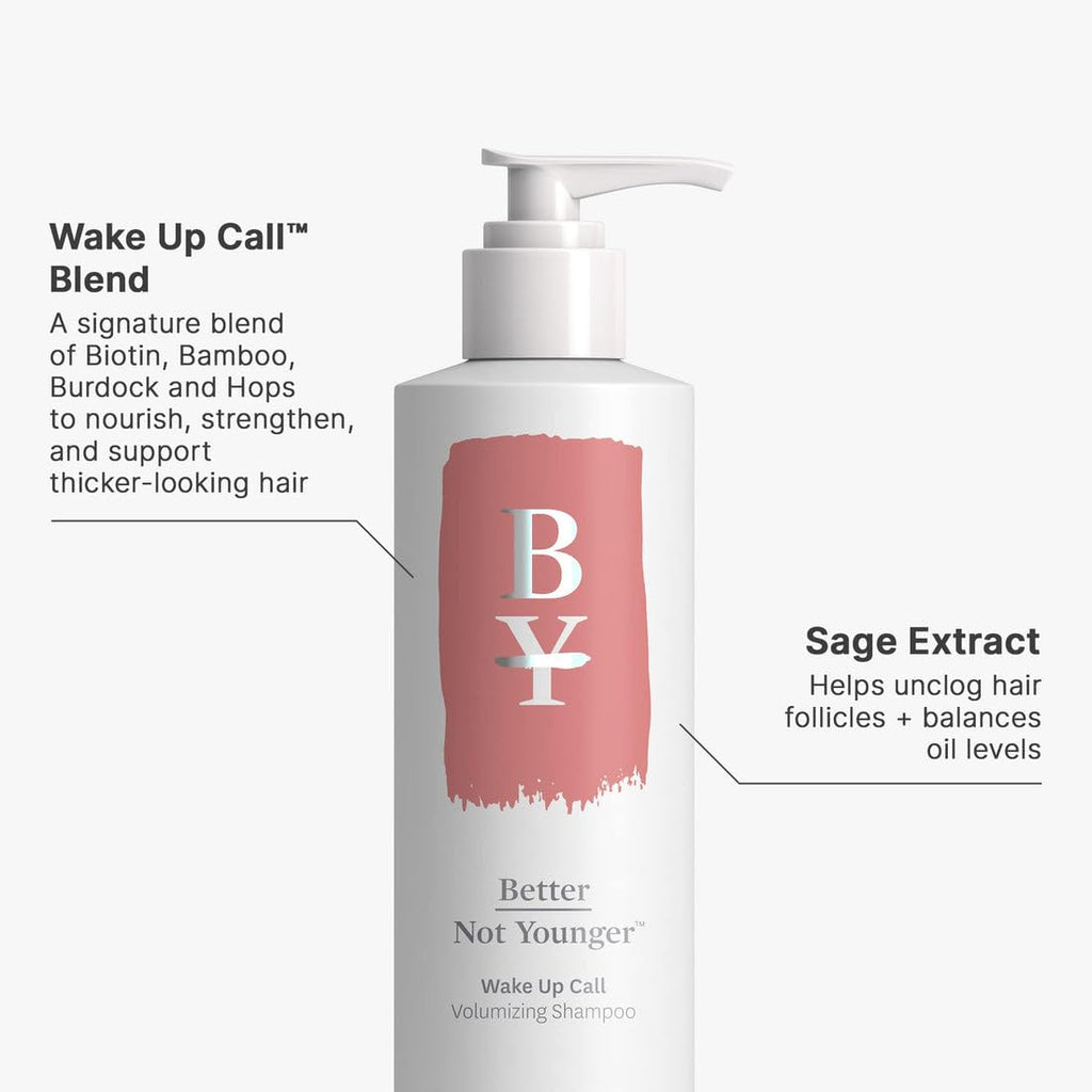 Better Not Younger Volume Styling Bundle: Wake Up Call High Hold Spray (6 fl oz) + Shampoo & Conditioner