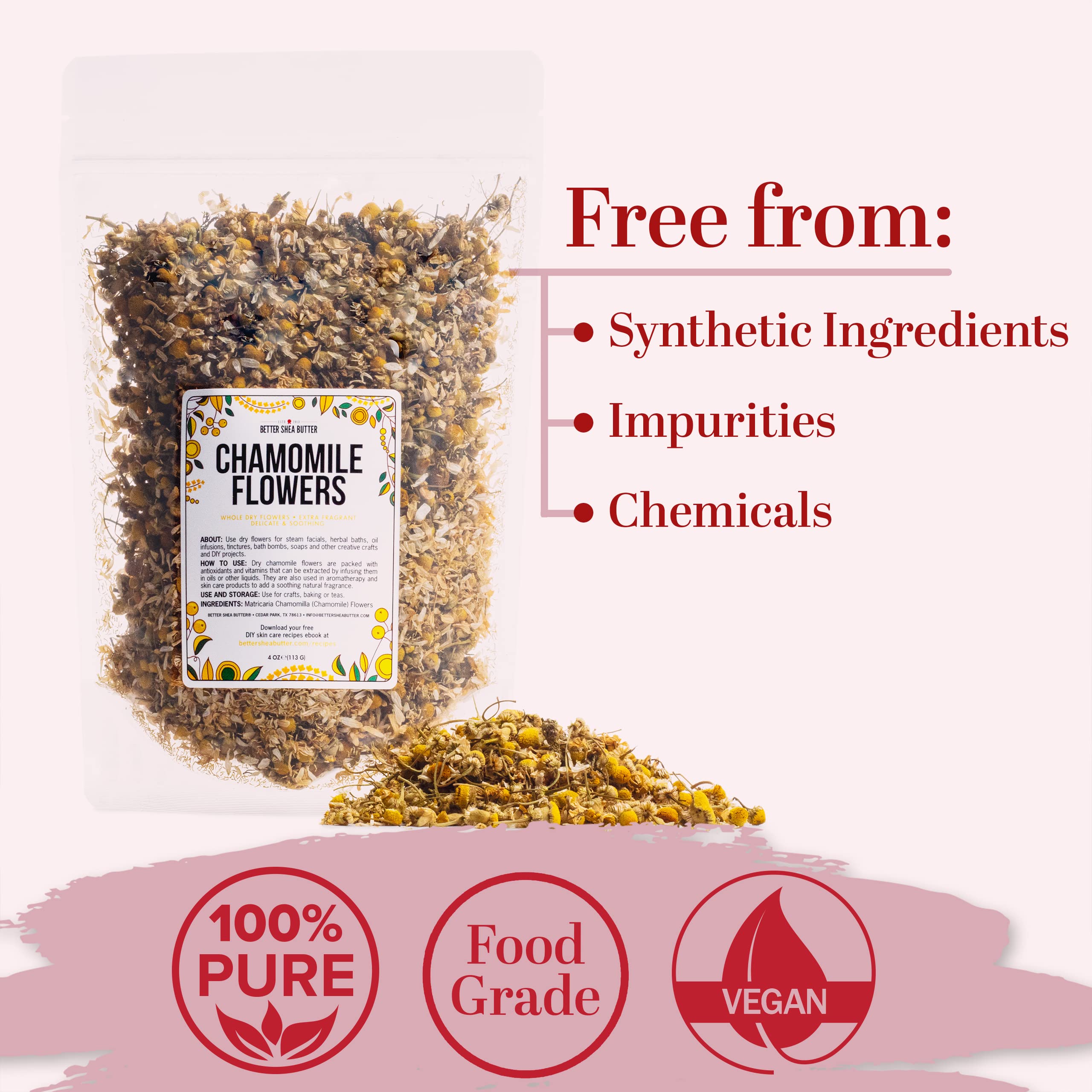 Better Shea Butter Dried Chamomile Flowers Bulk – Edible Tea & DIY Botanicals