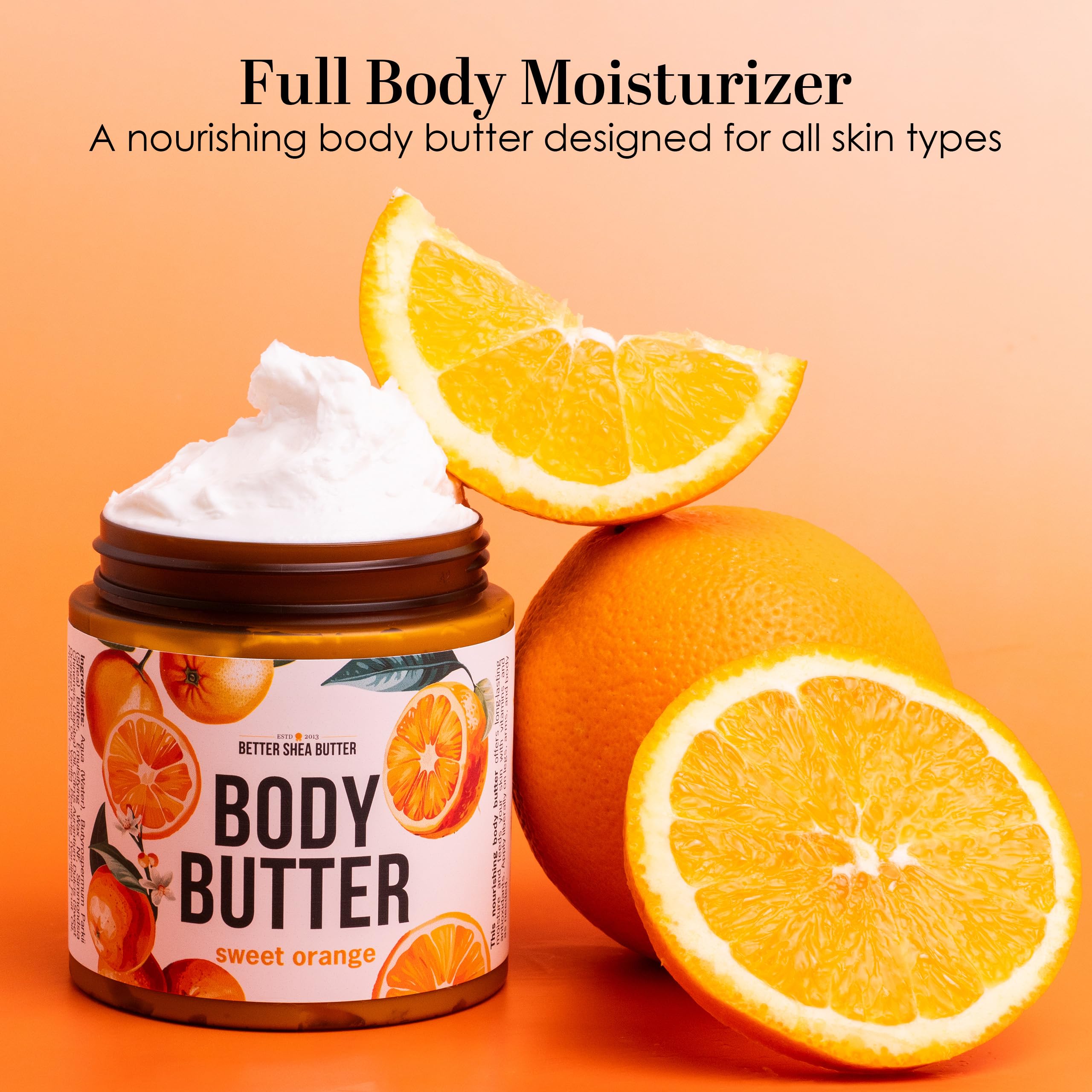 Better Shea Butter Sweet Orange Body Butter | Raw Shea, Jojoba Oil