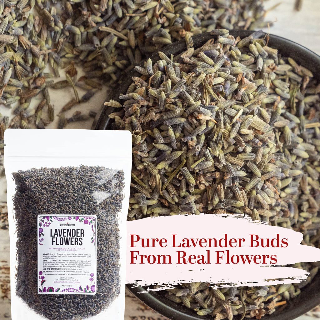 Better Shea Butter Lavender Buds Food Grade – Bulk Dried Lavender for Soap, Tea, Cooking