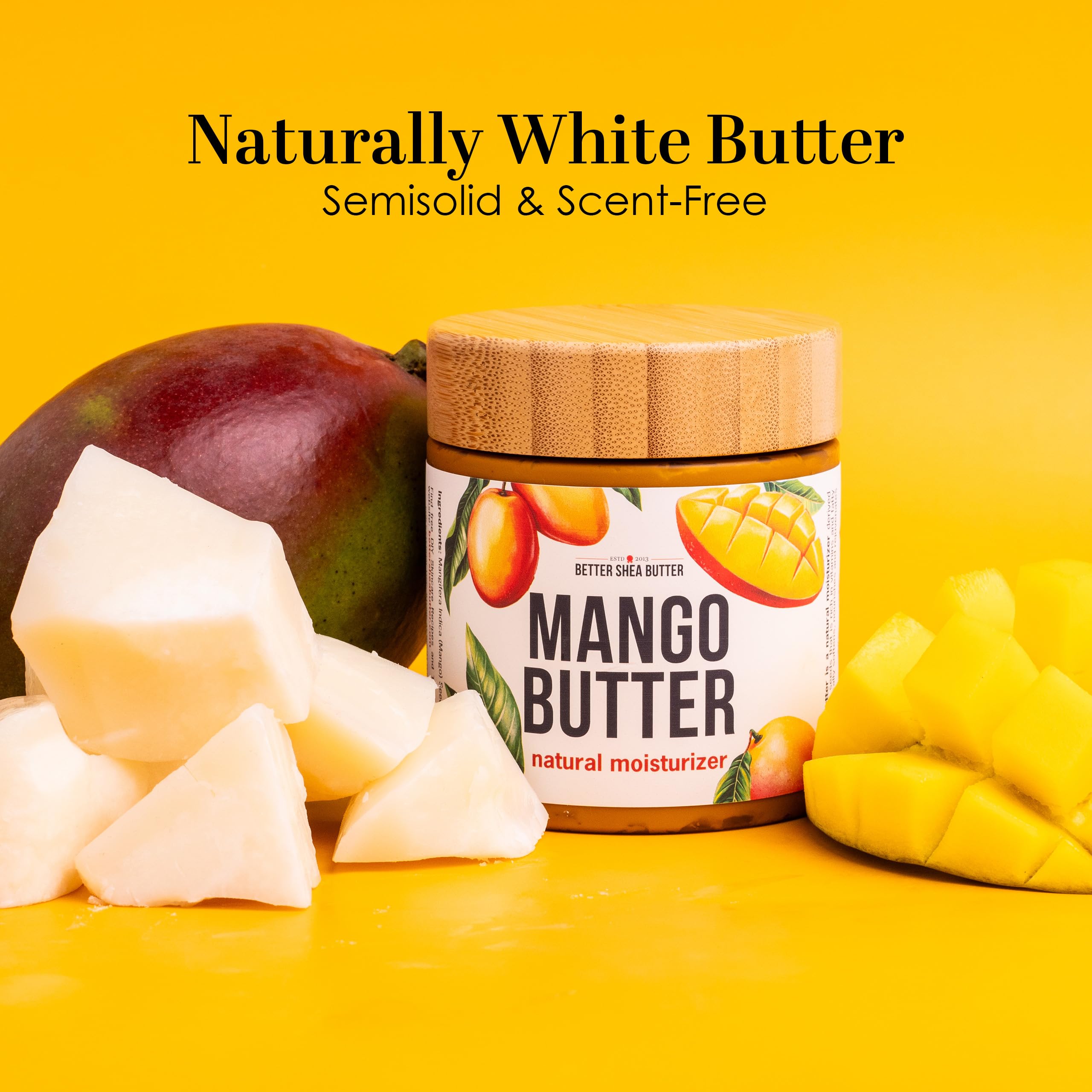 Better Shea Butter Raw Mango Butter – 100% Pure Mango Seed for Skin & Hair (8 oz)