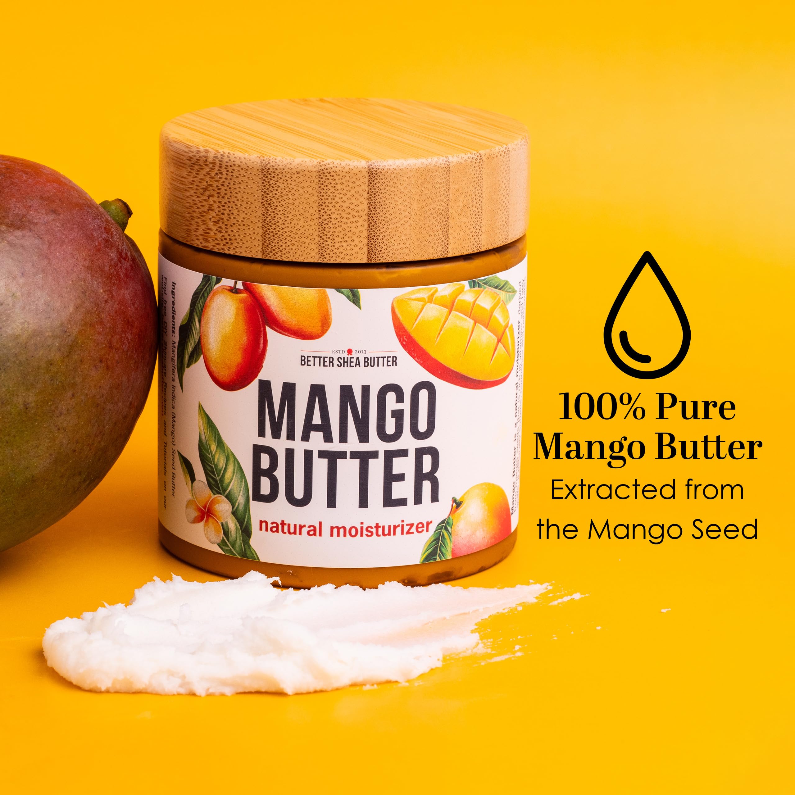 Better Shea Butter Raw Mango Butter – 100% Pure Mango Seed for Skin & Hair (8 oz)