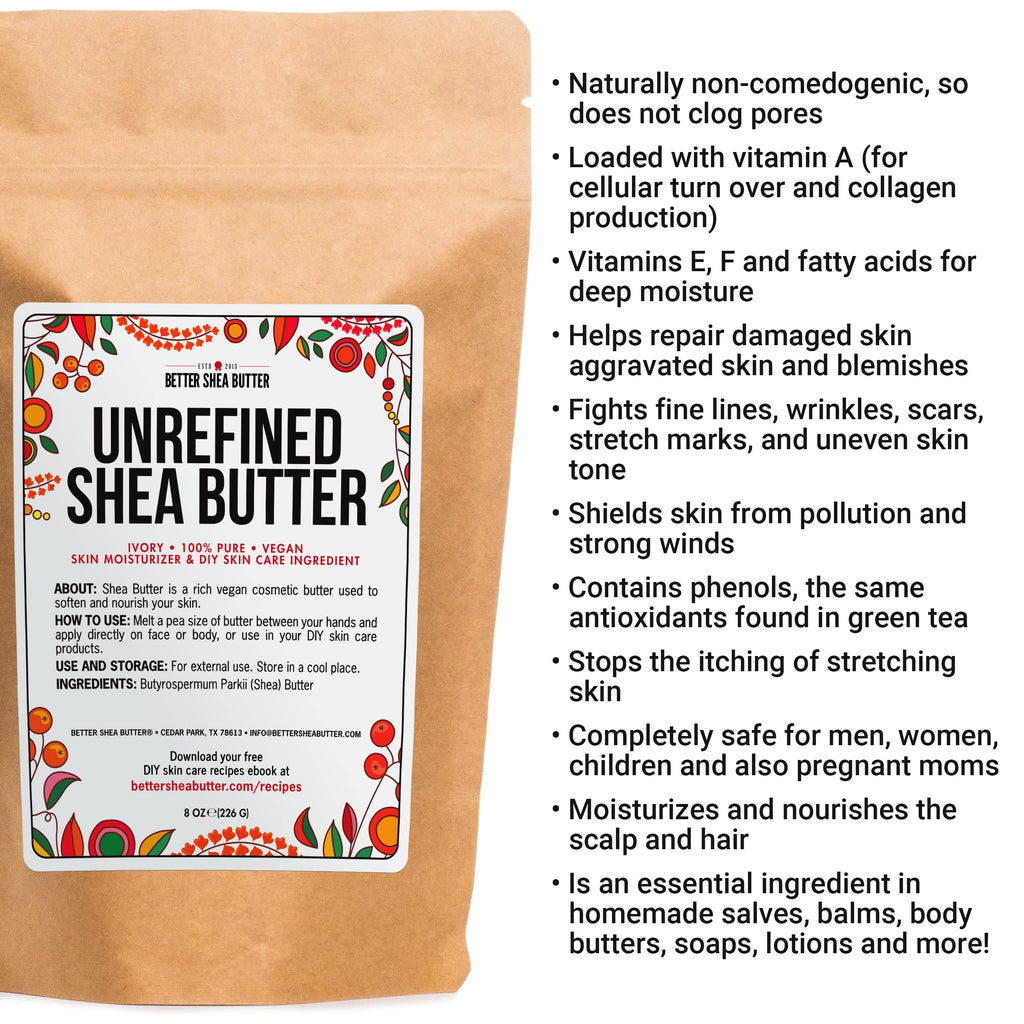 Raw Shea Butter – 8 oz, 100% Pure African Unrefined | Better Shea Butter