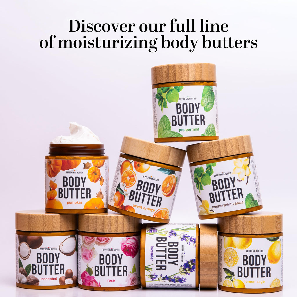 Better Shea Butter Peppermint Body Lotion – Lightweight, Non-Greasy Moisturizer for All Skin Types | 8 oz