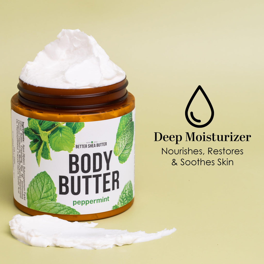 Better Shea Butter Peppermint Body Lotion – Lightweight, Non-Greasy Moisturizer for All Skin Types | 8 oz