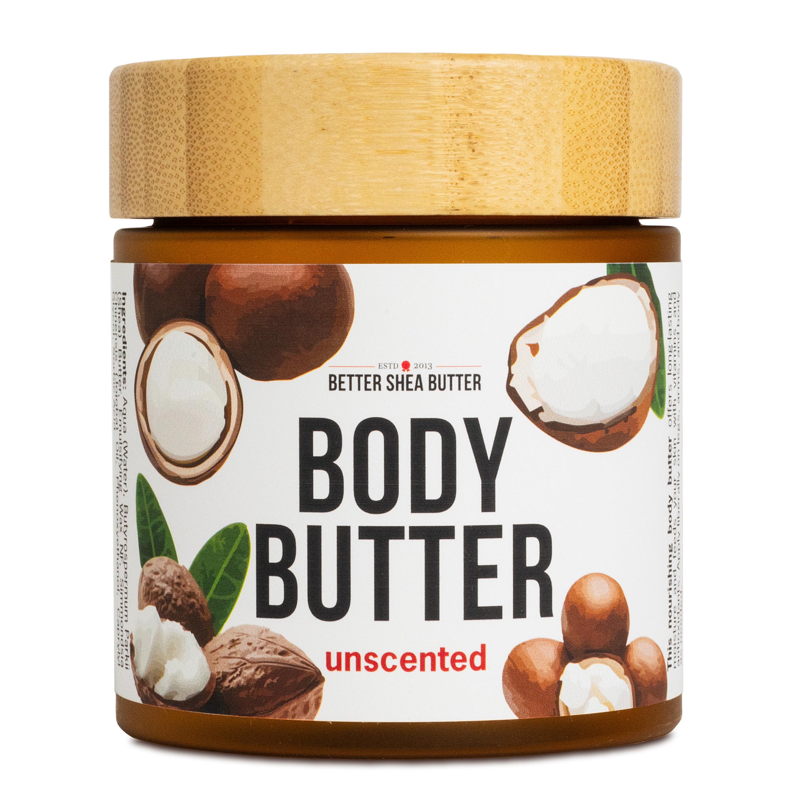 Better Shea Butter Unscented Body Butter – Deep Moisturizer with Raw Shea Butter & Jojoba Oil (8 oz)