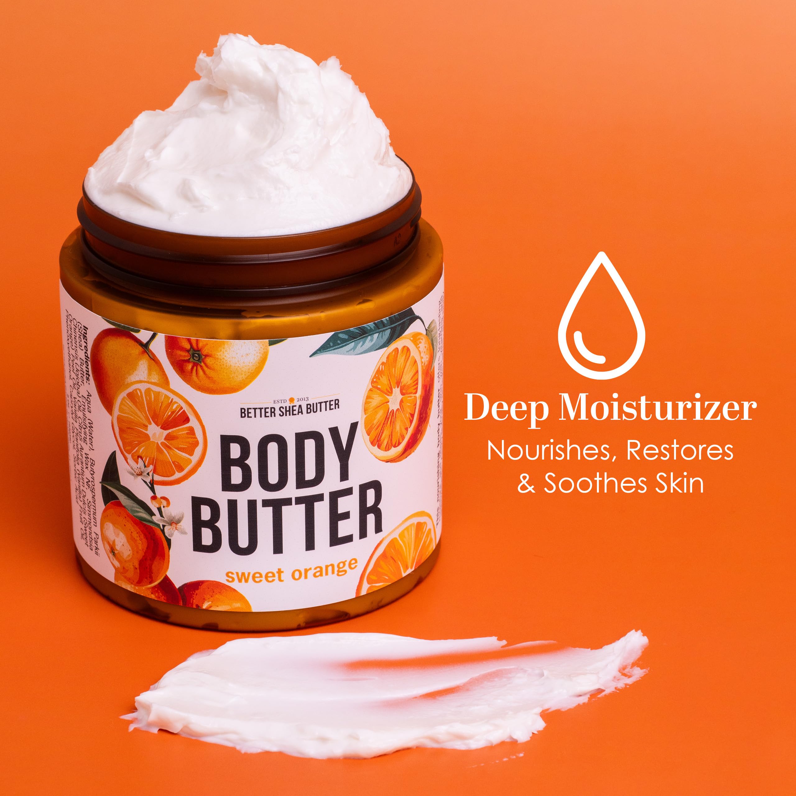 Better Shea Butter Sweet Orange Body Butter | Raw Shea, Jojoba Oil