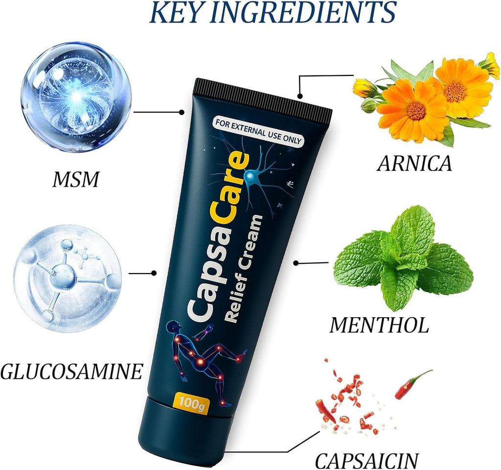 Beuifvo CapsaCare Neuropathy Relief Cream – Fast Absorbing Capsaicin Nerve Cream (2x100g)