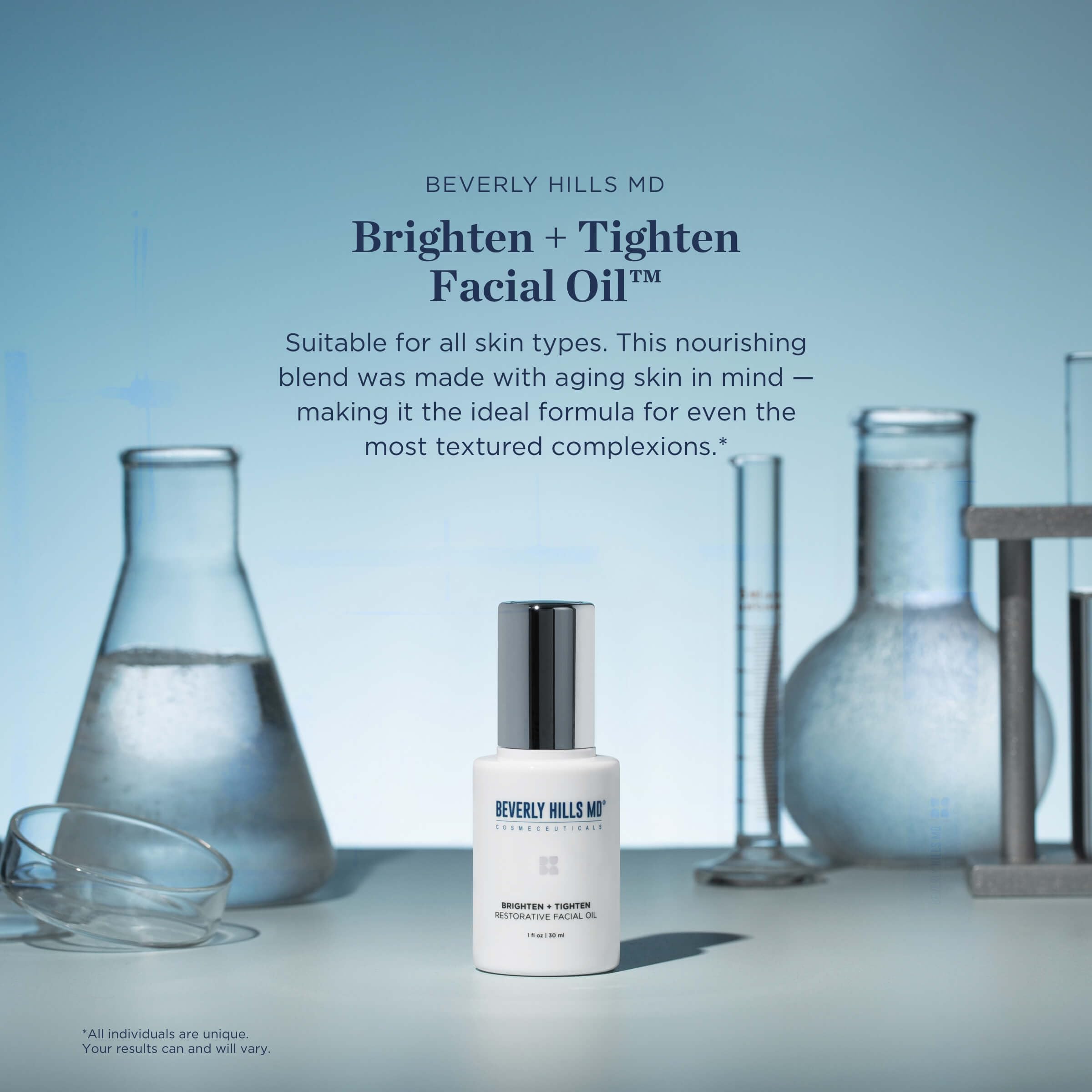 Beverly Hills MD Brighten + Tighten Restorative Facial Oil – Tighten, Brighten, Even Skin with Vitamin C