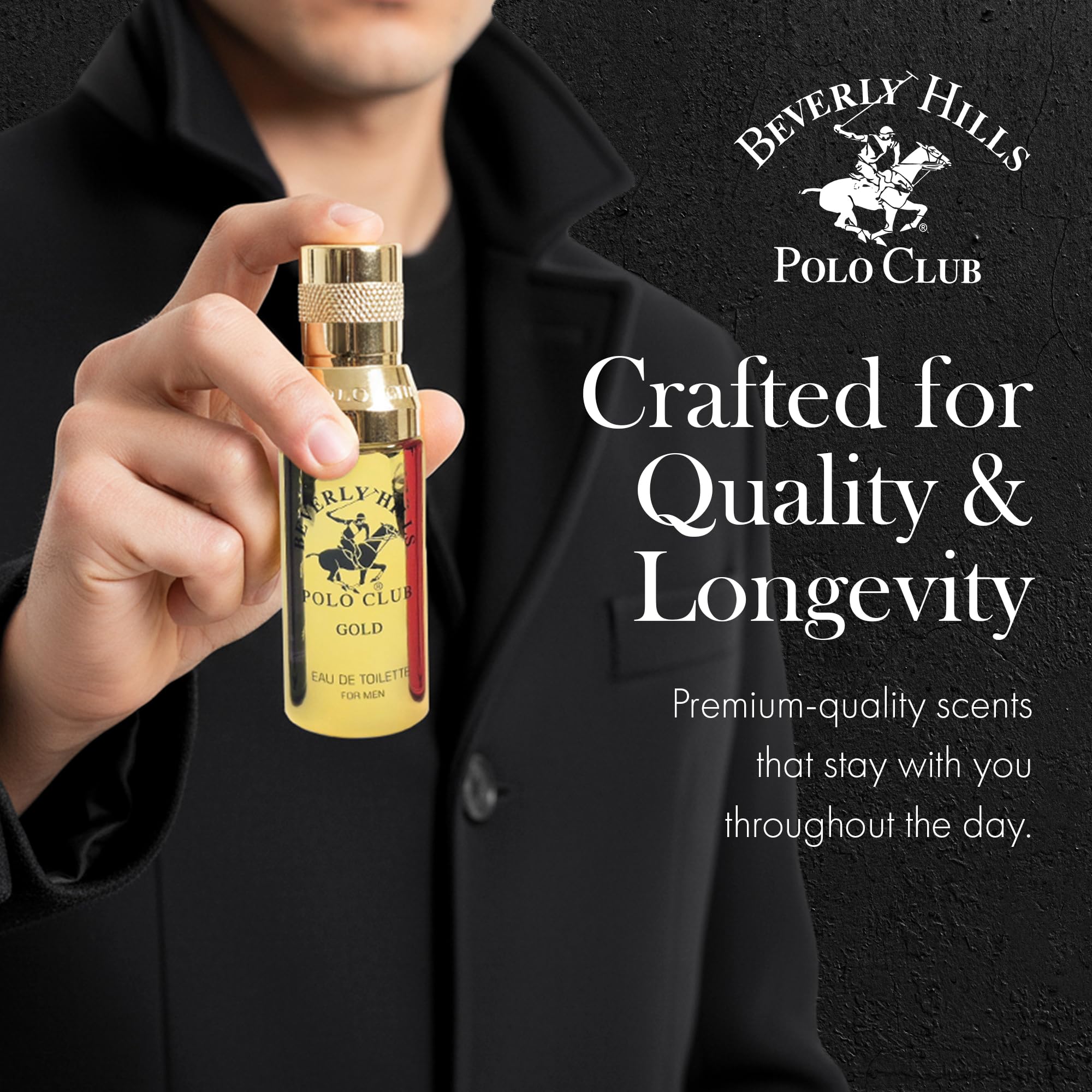 Beverly Hills Polo Club 5 Piece Mini EDT Gift Set for Men – 0.5oz Each (Gold, Ignite, Classic, Sexy, Blue)