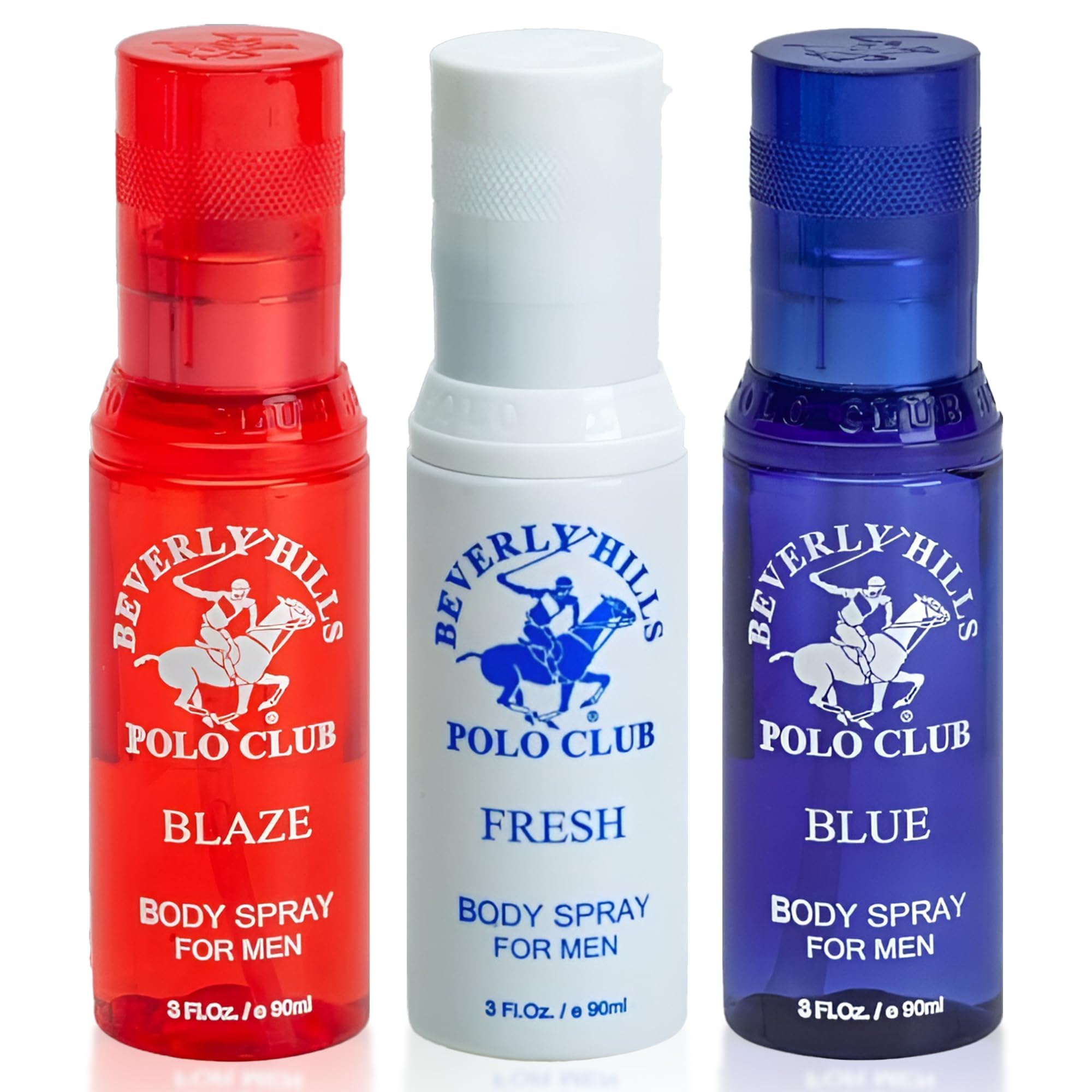 Beverly Hills Polo Club Men's Body Spray Collection – 3 x 3oz Gift Set for Everyday Freshness & Travel