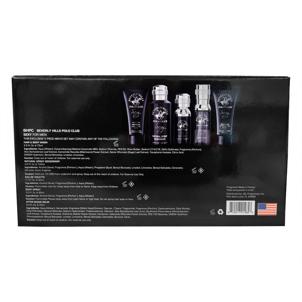 Beverly Hills Polo Club BHPC Sexy 5-Piece Grooming Gift Set – Lemon Scent