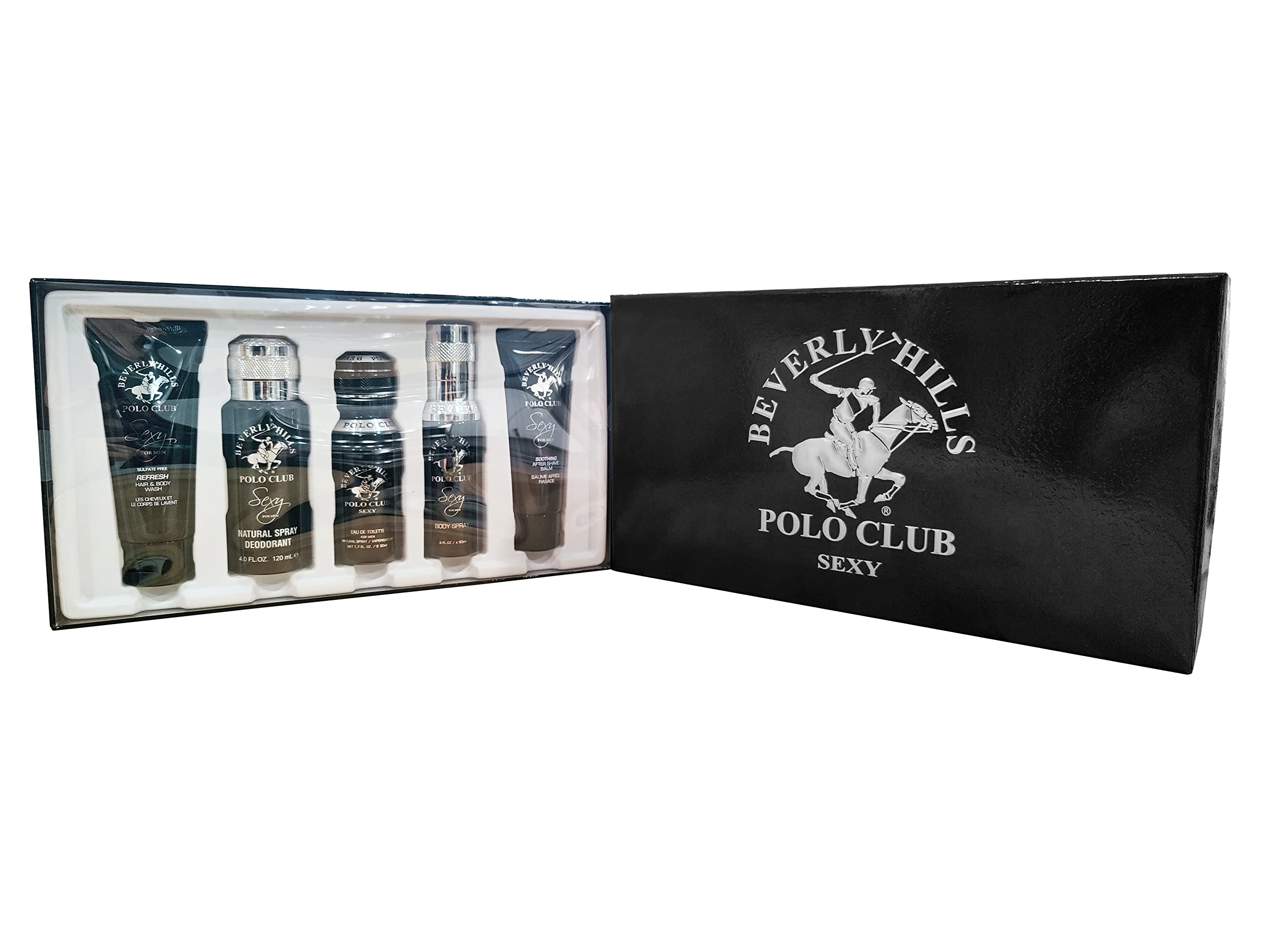Beverly Hills Polo Club BHPC Sexy 5-Piece Grooming Gift Set – Lemon Scent