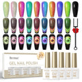 Bevimee 10 Colors 9D Cat Eye Gel Nail Polish Kit with Magnet Stick | Galaxy & Chameleon Nail Art