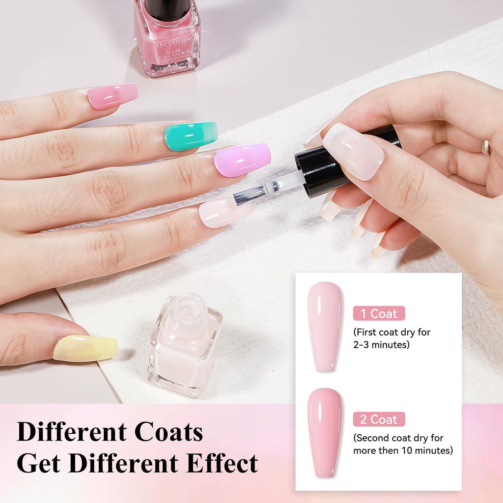 Bevimee Nail Polish Set Quick Dry – 24Pcs Color Collection for Home Manicures