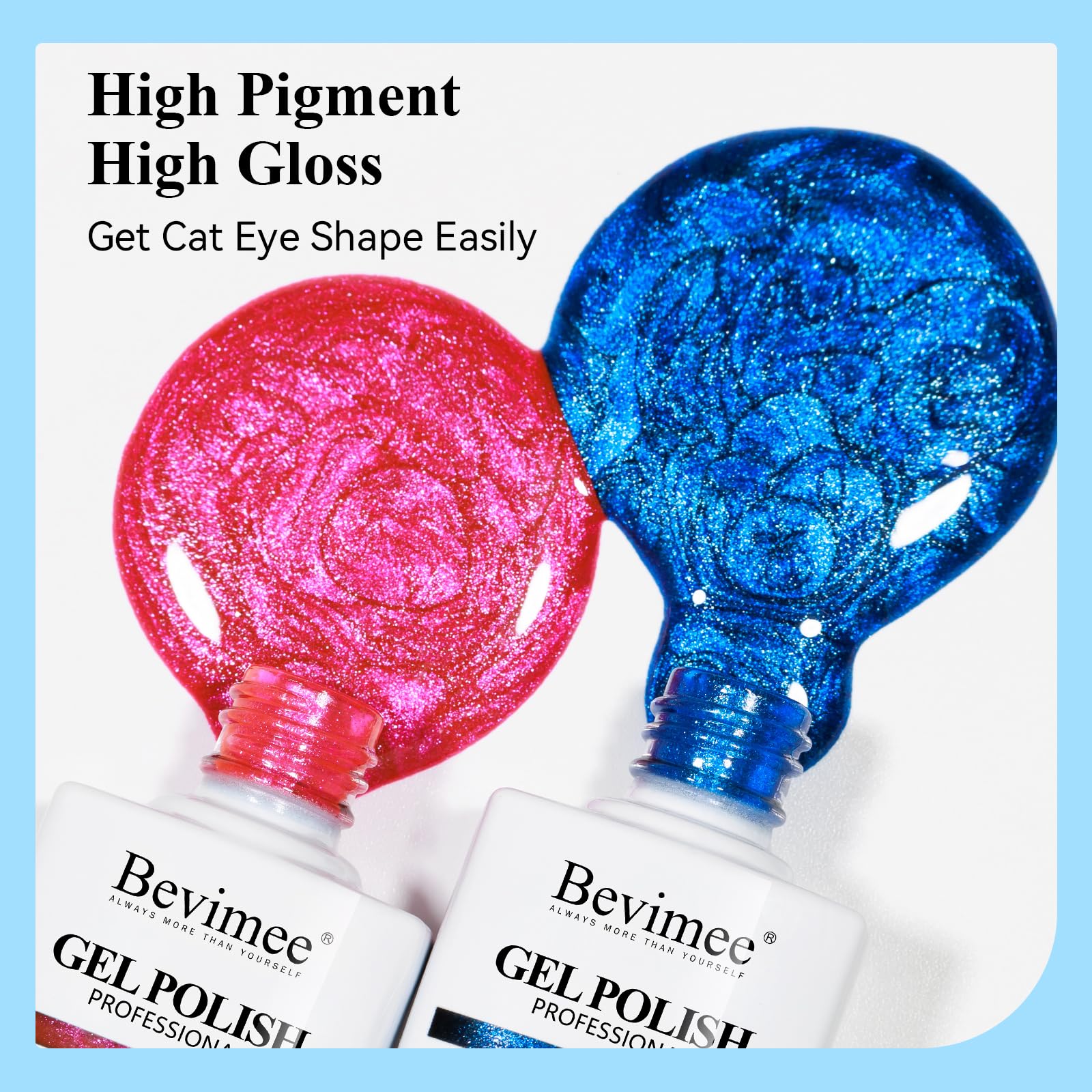 Bevimee Neon Cat Eye Gel Polish Set – 10 Magnetic 9D Colors