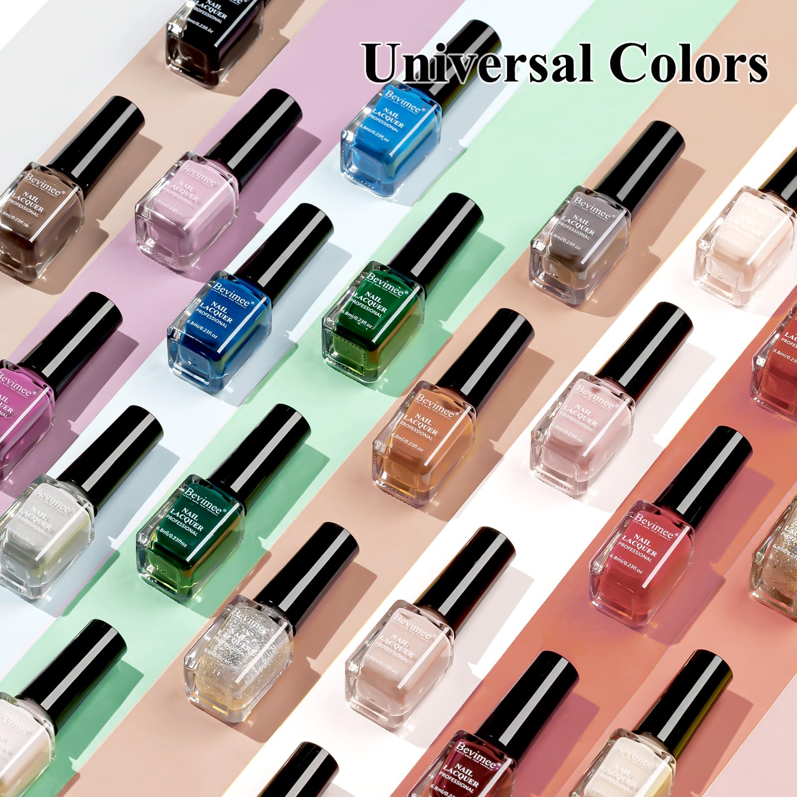 Bevimee Quick Dry Nail Polish Set – 24 Colors, Long-Lasting, Non-Gel Formula