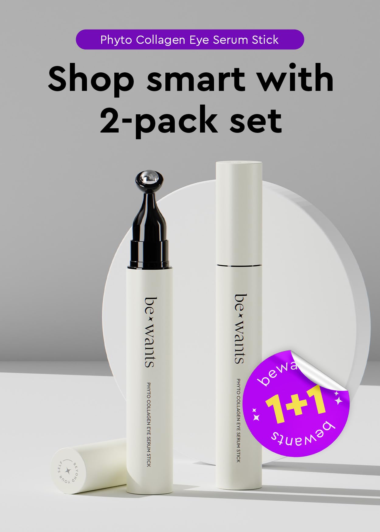 bewants Instant Eye Bag Remover – Phyto Collagen Roll-On Serum Stick (2 Pack)