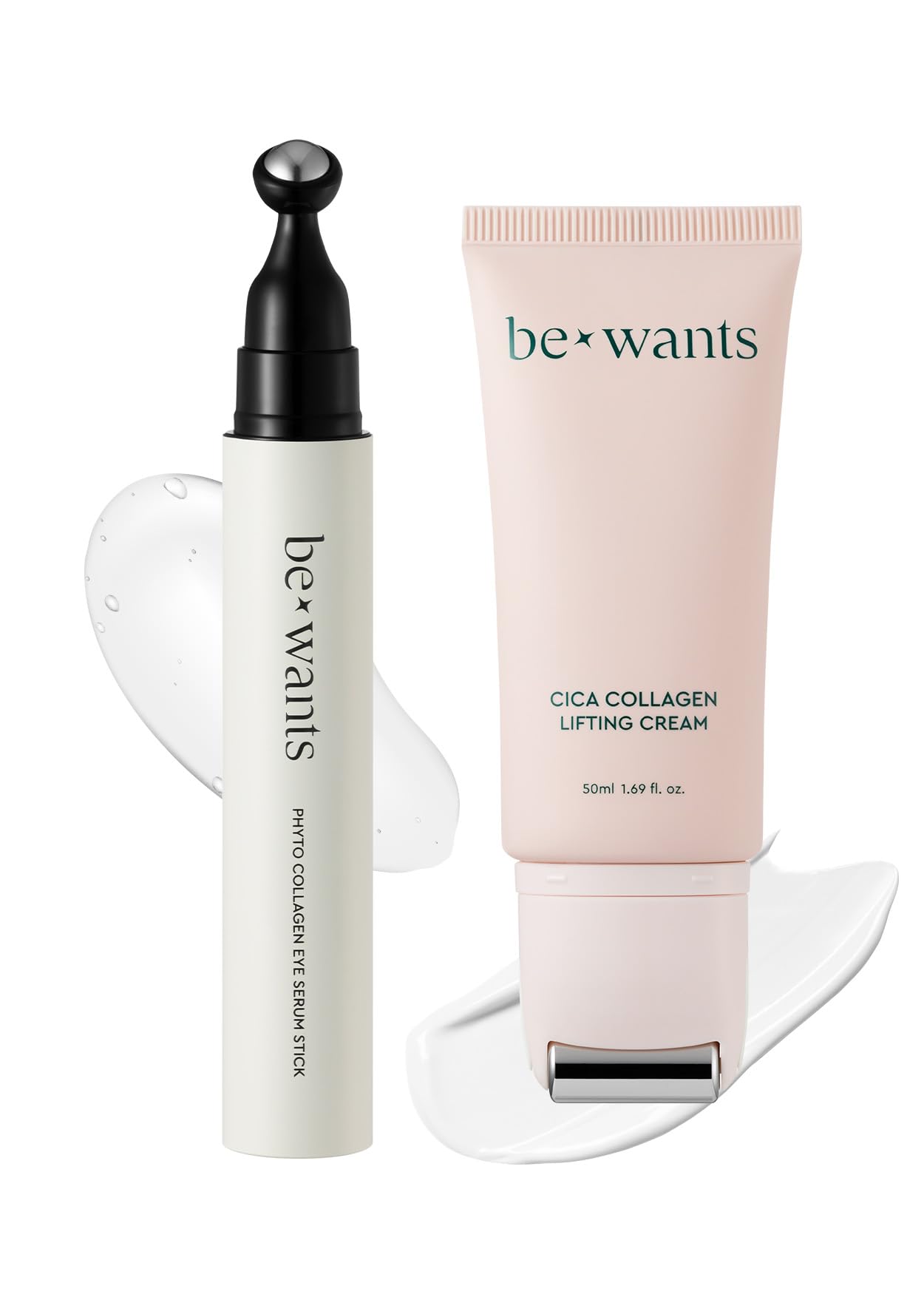 BE+WANTS Eye Serum Stick & Cica Lifting Cream | Bamboo Water 61% | 1.01 fl oz